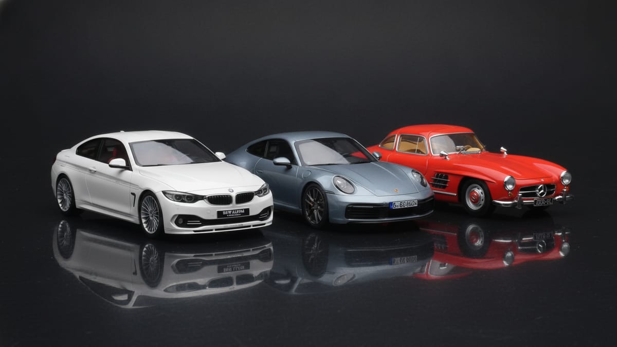 Porsche Sammlermodell in 1:18 vor sauberem Studiohintergrund &ndash; Models118 Angebot zur ersten Bestellung