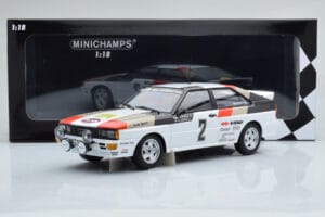 Audi Quattro Audi Sport #1 H. Mikkola / A. Hertz Winners International Swedish Rally 1981 Minichamps 1:18 155811102 Metall — Bild 6 von 6