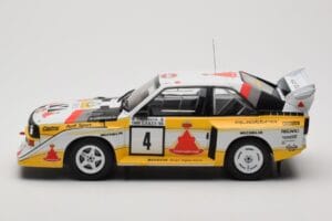 Audi Sport Quattro S1 E2 #4 S. Blomqvist / B. Cederberg Rally 1000 Lakes 1985 IXO 1:18 18RMC161A Metall — Bild 3 von 6