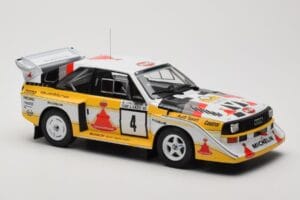 Audi Sport Quattro S1 E2 #4 S. Blomqvist / B. Cederberg Rally 1000 Lakes 1985 IXO 1:18 18RMC161A Metall — Bild 4 von 6