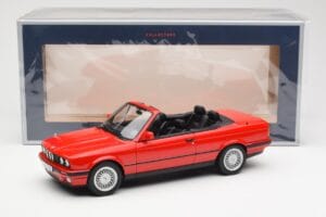 BMW 318i E30 Cabriolet Rot Norev 1:18 183210 Metall — Bild 6 von 6