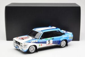 Fiat 131 Abarth #5 Team Fiat Works Rally Portugal 1980 Kyosho 1:18 08376A Metall — Bild 8 von 8