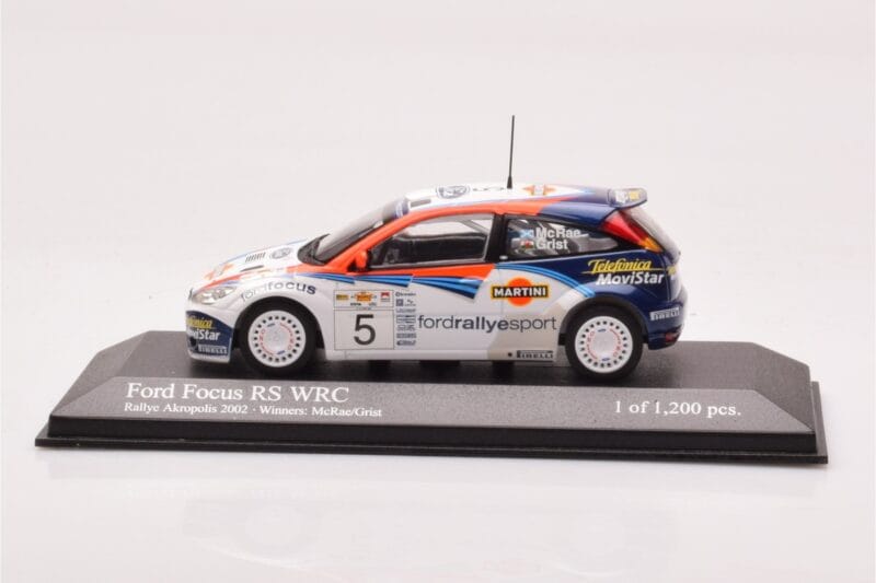 Ford Focus RS WRC #5 C. McRae / N. Grist Rally Acropolis Winner 2002 Minichamps 1:43