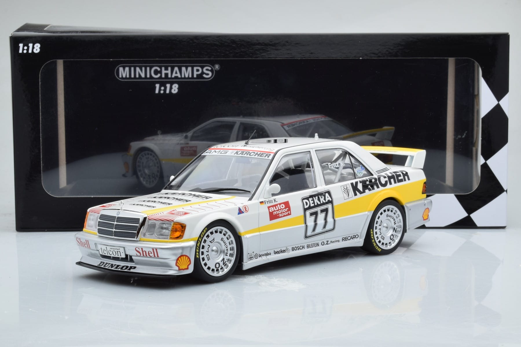 Mercedes 190E 2.5-16 W201 EVO 1 Karcher #77 F. Kreutzpointer Team AMG-Mercedes DTM 1990 Minichamps 1:18 155903677 Metall — Bild 6 von 6
