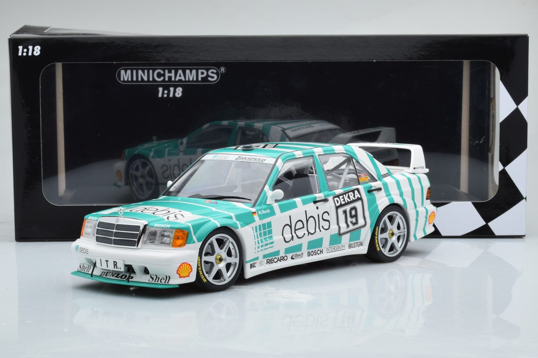 Mercedes 190E 2.5-16 W201 EVO 2 Debis #19 R. Asch Team Zackspeed DTM 1991 Minichamps 1:18 155913619 Metall — Bild 6 von 6