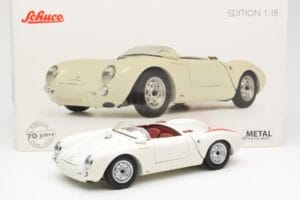 Porsche 550 Spyder 70 Jahre Edition Weiß Schuco 1:18 450033300 Metall — Bild 8 von 8