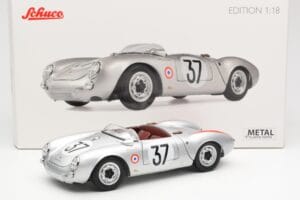 Porsche 550 RS Spyder #37 H. Polensky / R. von Frankenberg 24 Hours of Le Mans 1955 Schuco 1:18 450033400 Metall — Bild 8 von 8