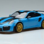 Porsche 911 991.2 GT3 RS Weissach Package Miami Blau Goldene Felgen Minichamps 1:18 153068310 Metall