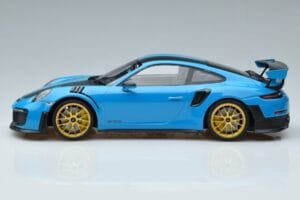 Porsche 911 991.2 GT3 RS Weissach Package Miami Blau Goldene Felgen Minichamps 1:18 153068310 Metall — Bild 3 von 6