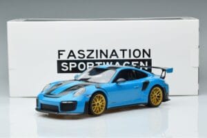Porsche 911 991.2 GT3 RS Weissach Package Miami Blau Goldene Felgen Minichamps 1:18 153068310 Metall — Bild 6 von 6