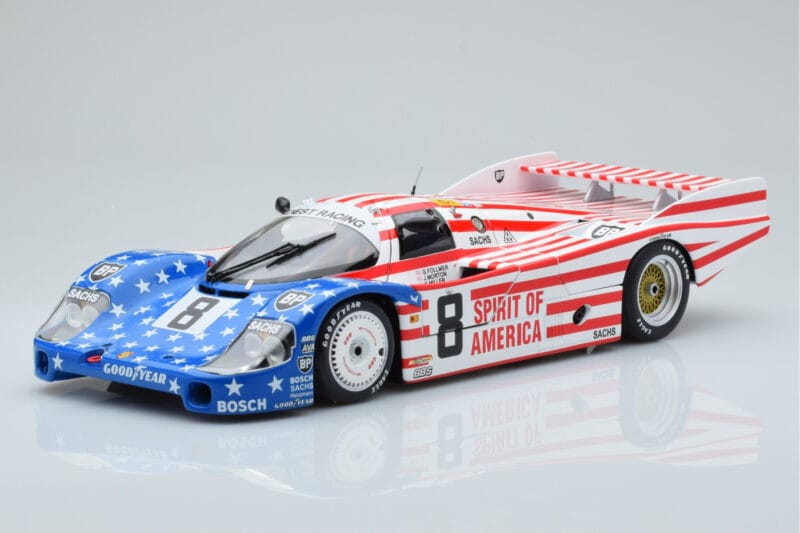 Porsche 956L Spirit of America #8 G. Follmer / J. Morton / K. Miller 24 Hours of Le Mans 1986 Minichamps 1:18