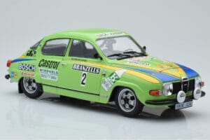 Saab 96 V4 #2 S. Blomqvist / H. Sylvan Rally Sweden 1976 IXO 1:18 18RMC085B Metall — Bild 4 von 6