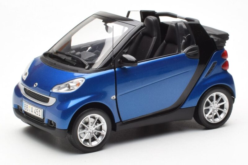 Smart Fortwo 451 Cabrio Blau & Schwarz Minichamps 1:18