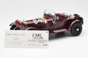 Alfa Romeo 1750 GS Spider #84 T. Nuvolari / B. Guidotti Mille Miglia Winner 1930 CMC 1:18 M-141 Metall