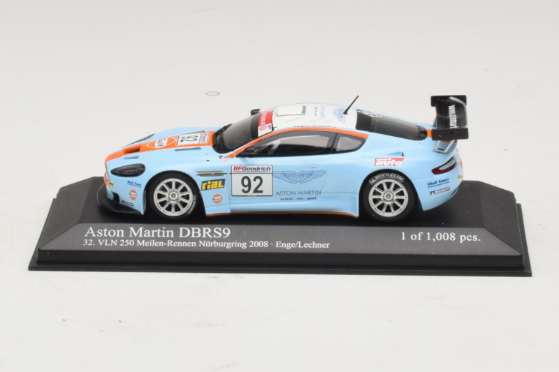 Aston Martin DBRS9 Gulf #92 T. Enge / Lechner VLN 250 Nurburgring 2008 Minichamps 1:43 400081392 Metall