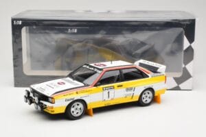 Audi Quattro A2 Audi Sport #1 W. Röhrl / C. Geistdörfer DNF Sanyo Rally of New Zealand 1984 Minichamps 1:18 155841101 Metall — Bild 6 von 6