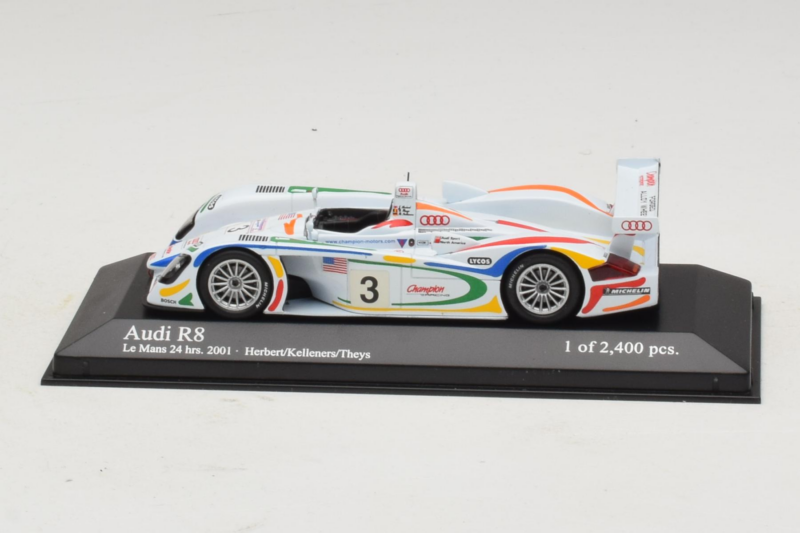 Audi R8 LMP #3 J. Herbert / R. Kelleners 24 Hours of Le Mans 2001 Minichamps 1:43 400010903 Metall