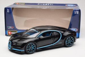 Bugatti Chiron Schwarz & Blau Bburago 1:18 18-11040BK Metall — Bild 8 von 8