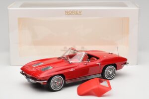 Chevrolet Corvette C2 Sting Ray Cabriolet Riverside Red Norev 1:18 189056 Metall — Bild 6 von 6