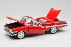Chevrolet Impala Cabriolet Rot Welly 1:18 9864W Metall — Bild 2 von 8