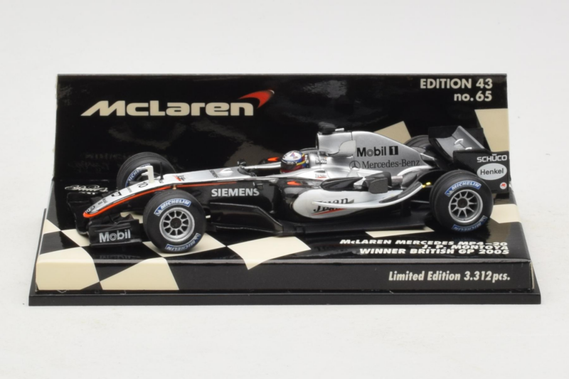 McLaren MP4-20 Mercedes #10 J.P. Montoya British GP Winner F1 2005 Minichamps 1:43 530054320 Metall