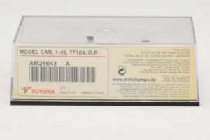 Toyota TF103 Panasonic #20 O. Panis F1 2003 Minichamps 1:43 AM26643 Metall — Bild 4 von 5
