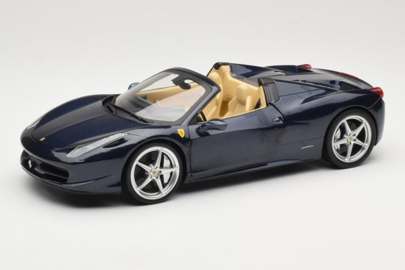 Ferrari 458 Italia Spider Dark Blue Metallic Hot Wheels 1:18 X5529 Metall