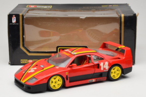 Ferrari F40 Evoluzione #14 L. Dalla Noce H&R Rot mit Gelben Rädern 1992 Bburago 1:18 3042-H1 Metall — Bild 8 von 8