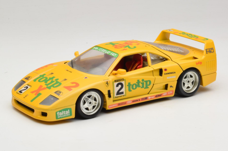 Ferrari F40 Totip Jolly Club #2 Gelb Bburago 1:18 3332-Y1 Metall