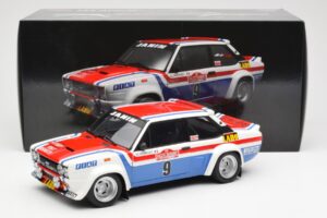Fiat 131 Abarth Fiat France #9 J-C. Andruet / C. Delferrier Winner Rally Sanremo 1977 Kyosho 1:18 08375A Metall — Bild 8 von 8