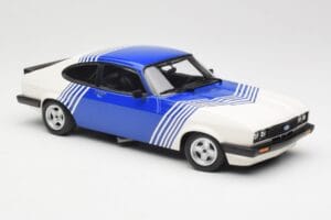 Ford Capri Mk2 3.0 Weiß mit Blauen Streifen Minichamps 1:18 155788600 Metall — Bild 4 von 6