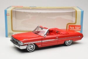 Ford Galaxie 500 Cabriolet Rot Sun Star 1:18 1420 Metall — Bild 8 von 8