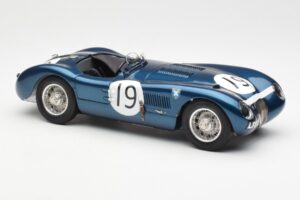 Jaguar C-Type #19 J. Stewart Ecurie Ecosse Goodwood Members Meeting 1954 CMC 1:18 M-192 Metall — Bild 4 von 6