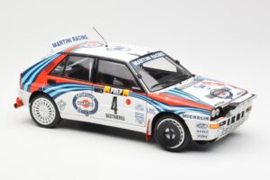 Lancia Delta HF Integrale Evo Martini #4 D. Auriol / B. Occelli Winner Rally Monte Carlo 1992 Kyosho 1:18 08348A Metall — Bild 6 von 8