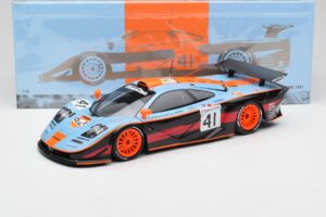 McLaren F1 GTR Gulf #41 P. Gounon / S. Oloffson 24 Hours of Le Mans 1997 Minichamps 1:18 530133741 Metall — Bild 8 von 8