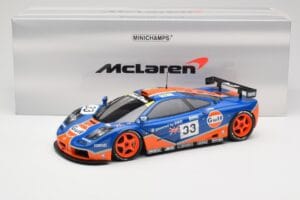 McLaren F1 GTR Gulf Racing #33 S. Bellm / A. Weaver / J. Lehto 24 Hours of Le Mans 1996 Minichamps 1:18 530133633 Metall — Bild 8 von 8