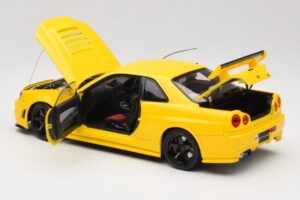 Nissan Skyline GT-R R34 Customized Version Gelb MotorHelix 1:18 M83412 Metall — Bild 5 von 8
