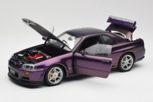 Nissan Skyline GT-R R34 V-Spec Midnight Lila AUTOart 1:18 77305 Metall — Bild 2 von 8