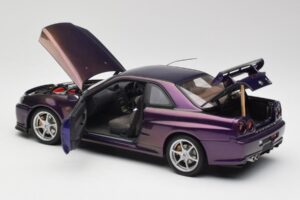 Nissan Skyline GT-R R34 V-Spec Midnight Lila AUTOart 1:18 77305 Metall — Bild 5 von 8