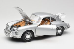 Porsche 356B Silber & Braunes Interieur Bburago 1:18 3021-M2 Metall — Bild 2 von 8