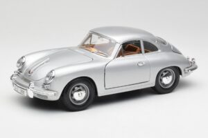 Porsche 356B Silber & Braunes Interieur Bburago 1:18 3021-M2 Metall