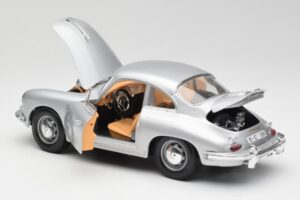 Porsche 356B Silber & Braunes Interieur Bburago 1:18 3021-M2 Metall — Bild 5 von 8