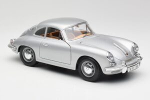 Porsche 356B Silber & Braunes Interieur Bburago 1:18 3021-M2 Metall — Bild 6 von 8