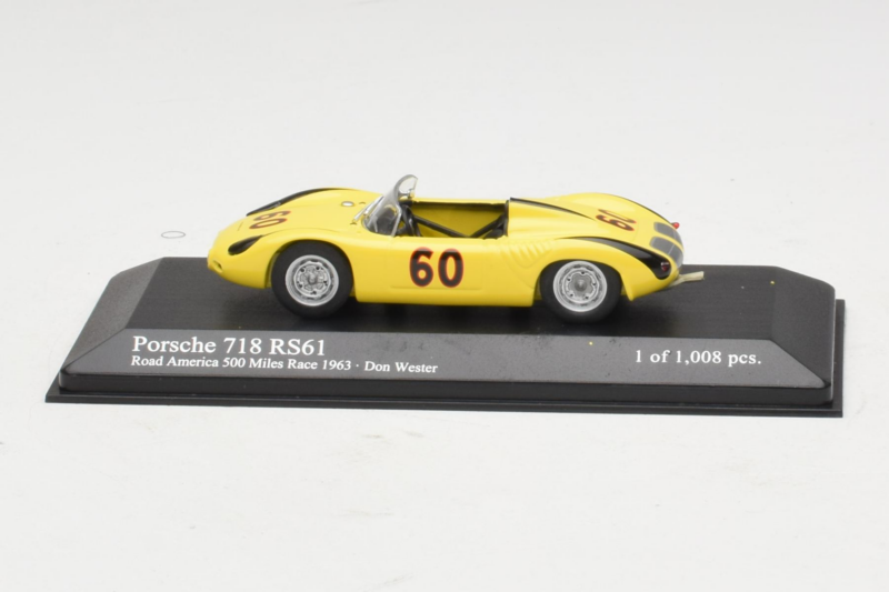 Porsche 718 RS61 #60 D. Wester Road America 500 Miles 1963 Minichamps 1:43 430636560 Metall