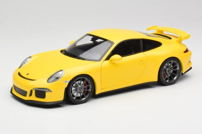 Porsche 911 991 GT3 Racing Gelb & Silber Räder Minichamps 1:18 110062722 Metall