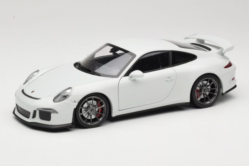 Porsche 911 991 GT3 Weiß Mit Silbernen Felgen Minichamps 1:18 113062721 Metall