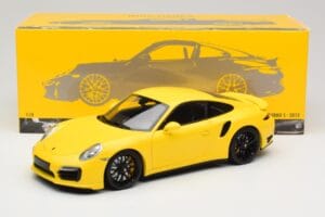 Porsche 911 991 Turbo S Gelb Mit Schwarzen Felgen Minichamps 1:18 110062321 Metall — Bild 8 von 8