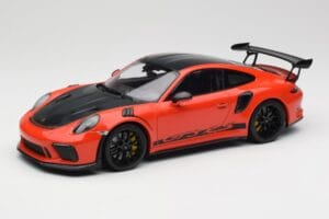 Porsche 911 991.2 GT3 RS Weissach Package Lava Orange Wording Schwarze Magnesium Felgen Minichamps 1:18 153068226 Metall