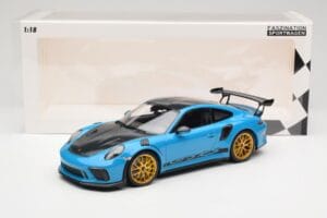 Porsche 911 991.2 GT3 RS Weissach Package Shark Blue Wording Goldene Magnesium Felgen Minichamps 1:18 153068237 Metall — Bild 6 von 6