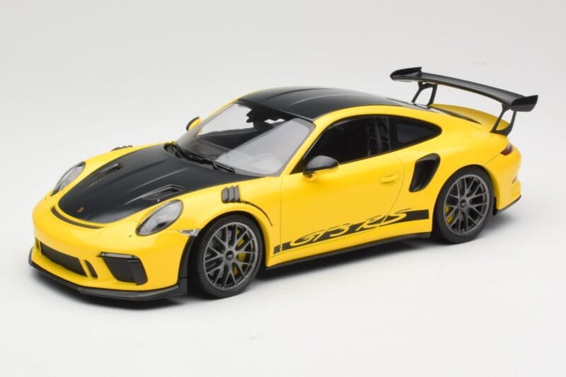 Porsche 911 991.2 GT3 RS Gelb Weissach Package Platinum Wheels Minichamps 1:18 155068221 Metall